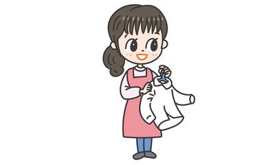 洗濯_シャツを持つ女性