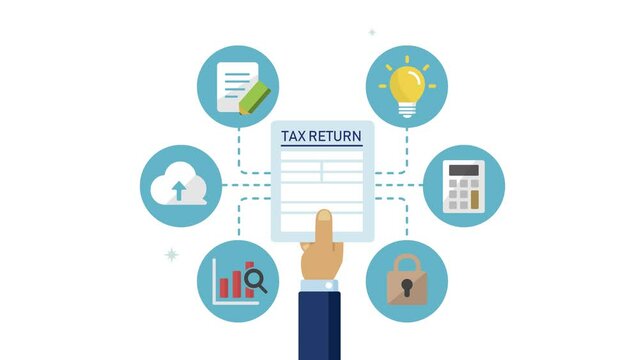 Tax return, submit tax document animation (4K)