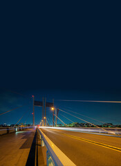 Fototapeta na wymiar 橋　多摩川の橋　夜景　夕景　ブルー　是政橋　これまさばし