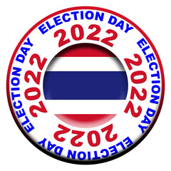Thailand Election Day 2022 Circular Flag Concept - 3D Illustration