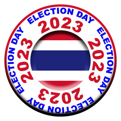 Thailand Election Day 2023 Circular Flag Concept - 3D Illustration