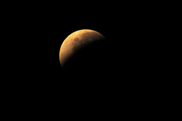 Obraz na płótnie Canvas Lunar eclipse seen in November 2021. Barranquilla Colombia