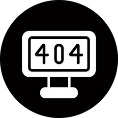 404 error glyph icon