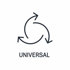 Arrows in all directions. Universal tool, method. Vector linear icon isolated on white background