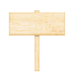 Wooden sign isolated on white background