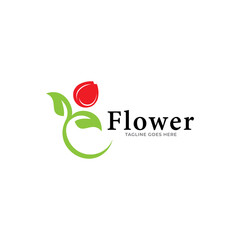 rose logo flower vector icon illustration.