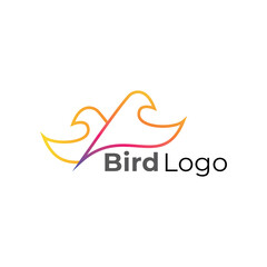 Obraz premium Abstract Simple Bird with minimalist style logo for your business.