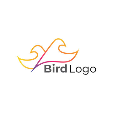 Abstract Simple Bird with minimalist style logo for your business.