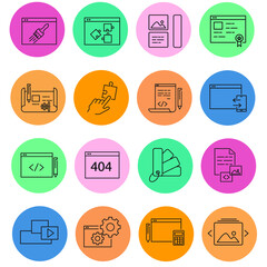 Web Development icon set . Web Development pack vector elements for infographic web. with trend color