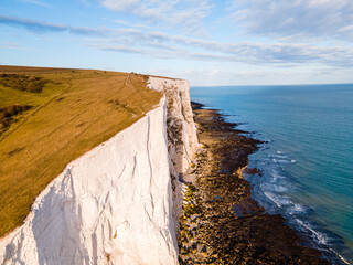 White Cliffs of Dover. Seven Sisters National park, East Sussex, England south coast.
