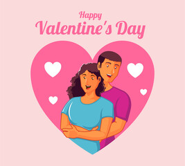 Happy Black Couple celebrating valentines day