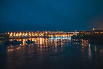 Fototapeta premium night view of the town country