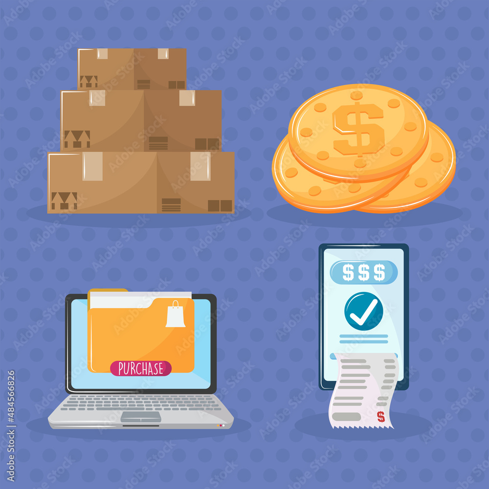 Sticker icons online purchases