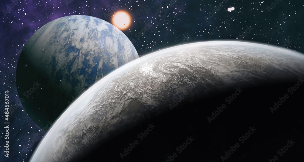 Wall mural earth orbit. universe. abstract science backgrounds. nasa imagery used