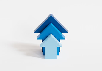 Stair step to growth success isolated on white background, 3d illustration.