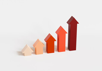 Stair step to growth success isolated on white background, 3d illustration.