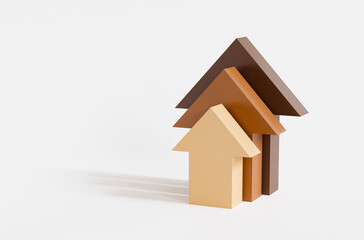 Stair step to growth success isolated on white background, 3d illustration.