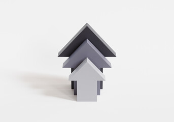 Stair step to growth success isolated on white background, 3d illustration.