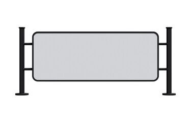 Obraz premium Realistic outdoor advertising banner mockup isolated on white background. 3d rendering.