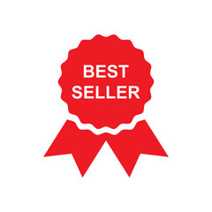 best seller sign label icon vector