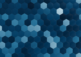 Abstract blue of futuristic surface hexagon pattern background. 3d illustration.