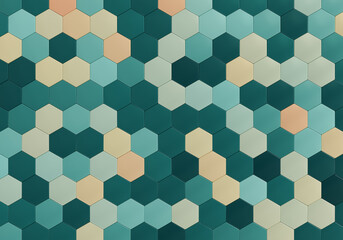 Abstract green of futuristic surface hexagon pattern background. 3d illustration.