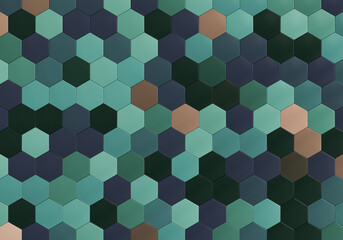 Fototapeta na wymiar Abstract green of futuristic surface hexagon pattern background. 3d illustration.