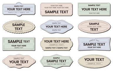 横長／シンプルフレームセット／くすみパステル（サンプル文字入り）