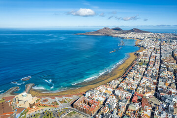 Panoramic view of Las Palmas, Gran Canaria, Canary Islands, Spain - obrazy, fototapety, plakaty
