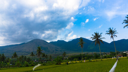 Mount Guntur is located in Garut, West Java, Indonesia, cloudy conditions