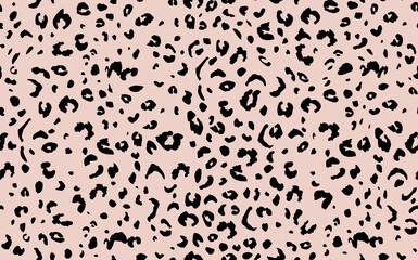 Abstract modern leopard seamless pattern. Animals trendy background. Beige and black decorative vector stock illustration for print, card, postcard, fabric, textile. Modern ornament of stylized skin