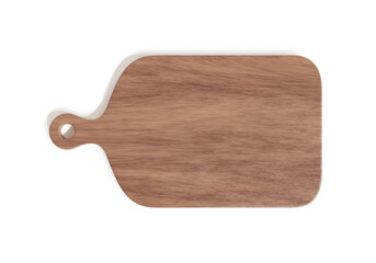 Chopping board wooden isolated on white background, 3D rendering.