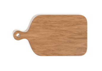 Chopping board wooden isolated on white background, 3D rendering.