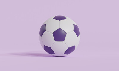 Purple soccer ball or football on purple background, 3D rendering. © tuiafalken