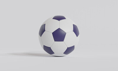 Obraz premium Purple soccer ball or football on white background, 3D rendering.
