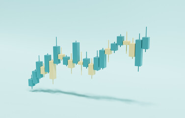 Growth stock diagram, 3D rendering.