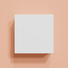 White square geometric shapes on colorful background for product and copy space, 3D rendering.