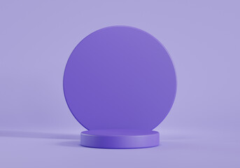 Cylinder podium background for show product presentation, 3D rendering.