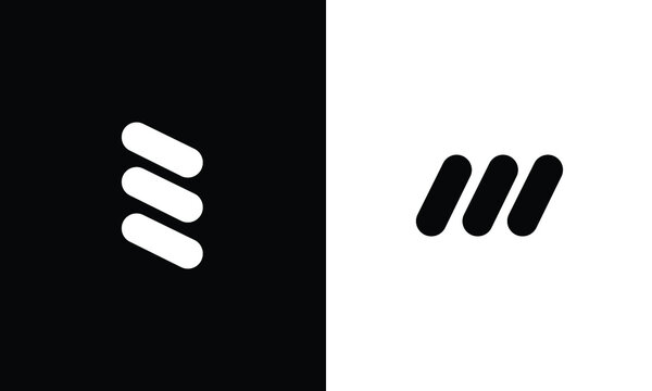 e Logo, m Letter, vector design