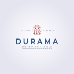 simple durama line icon logo template vector illustration graphic design japanese dolls