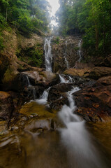 waterfall in the mountains