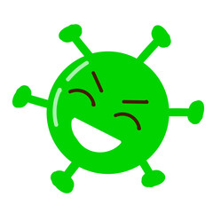 Coronaviruc evil character. Cute emogi. Vector illustration.