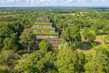 Prasat Koh Ker , Koh Ker Temple in beautiful drone shot