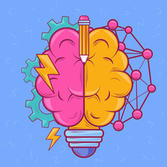 brain and light bulb idea