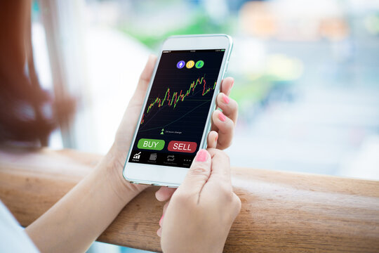 Cryptocurrency Trading,Exchange Mobile Application platform concept.