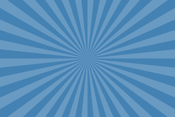 Blue color burst background. Rays background in retro style. Vector.	