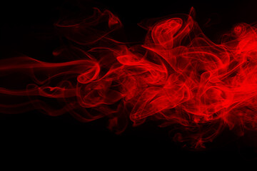 Red smok movement abstract on black background. fire design