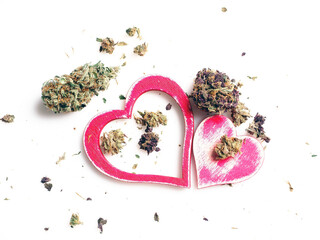 medical cannabis heart symbol of health and love