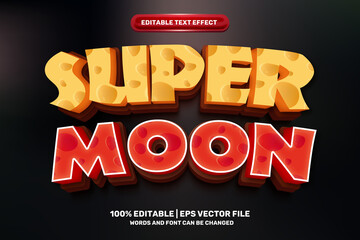 super moon comic cartoon Bold 3D Editable text Effect Style