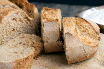 fresh delicious bread made from flour and other natural products